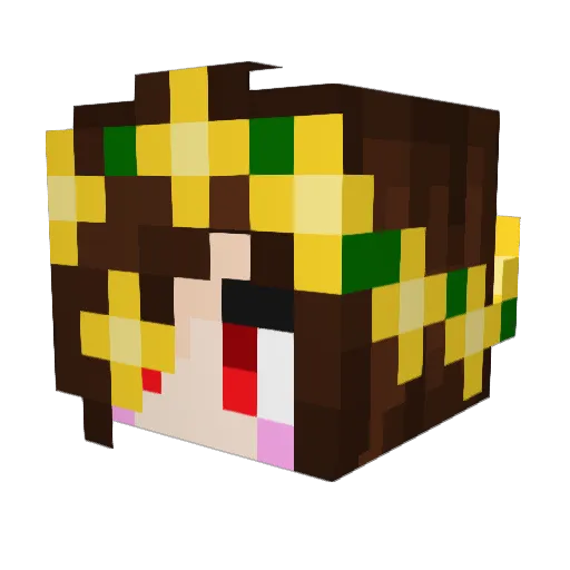 Tamax02 Minecraft avatar head, 3D render