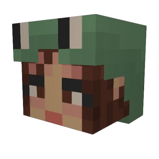 Tammybearr Minecraft avatar head, 3D render