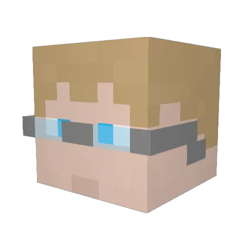 Tamorcet Minecraft avatar head, 3D render