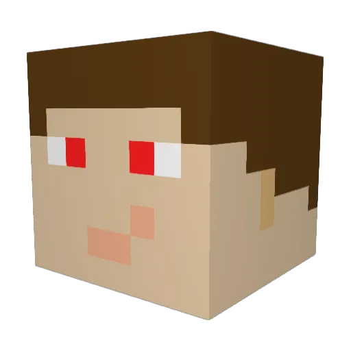 Tamti3 Minecraft avatar head, 3D render