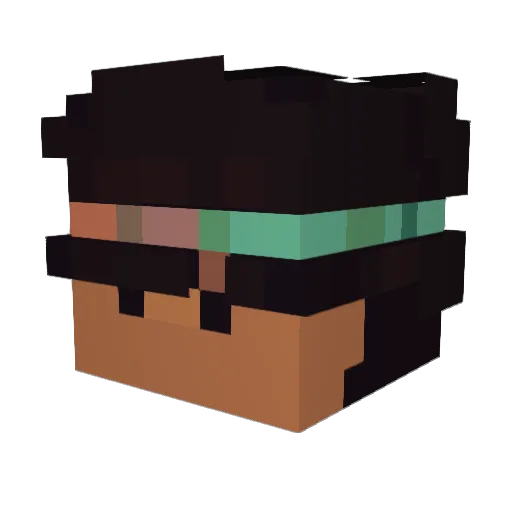 Tan Minecraft avatar head, 3D render