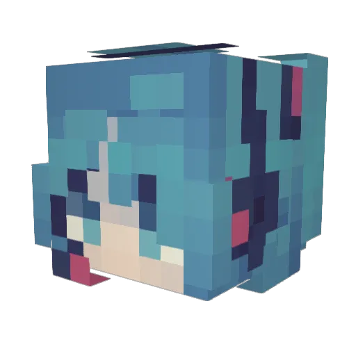 Tanaka_Legacy Minecraft avatar head, 3D render