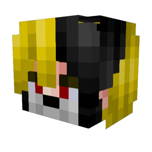 Tanakrrt Minecraft avatar head, 3D render