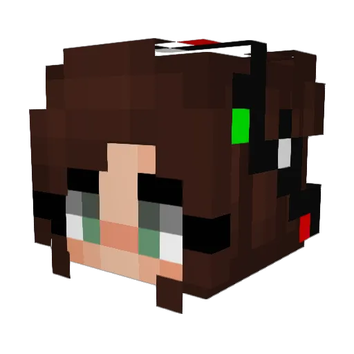 Tanara Minecraft avatar head, 3D render