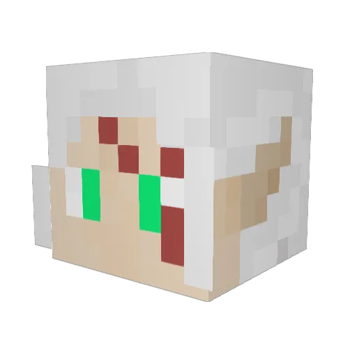 Tanchwa Minecraft avatar head, 3D render
