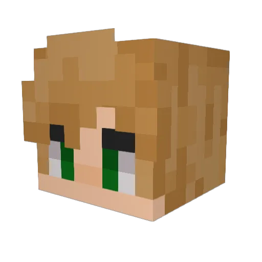 Tandep Minecraft avatar head, 3D render