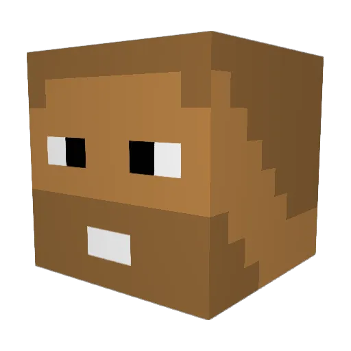 Tangdianshu Minecraft avatar head, 3D render