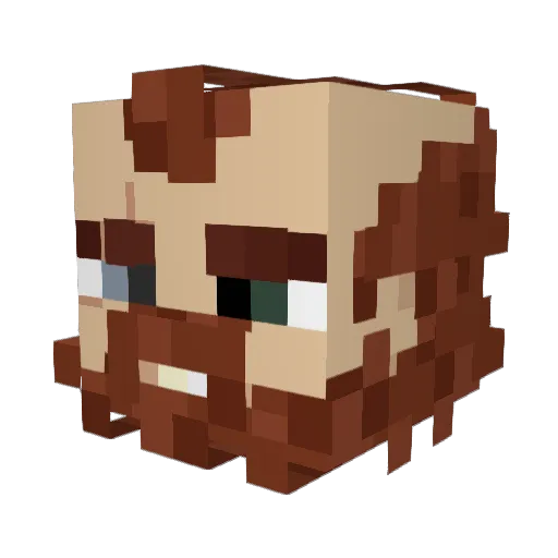 TangentialThreat Minecraft avatar head, 3D render