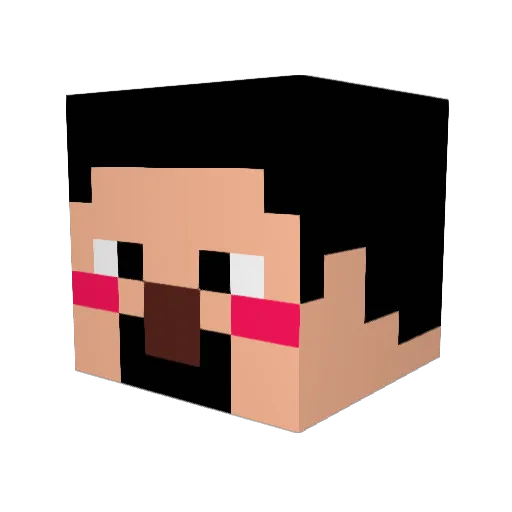 Tangkong Minecraft avatar head, 3D render