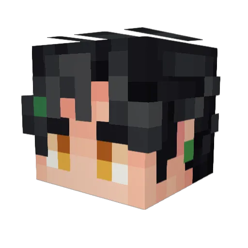 Tangwen Minecraft avatar head, 3D render