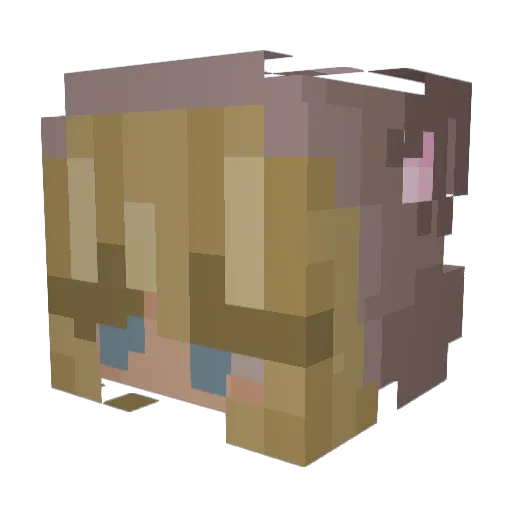 Tangzieee Minecraft avatar head, 3D render