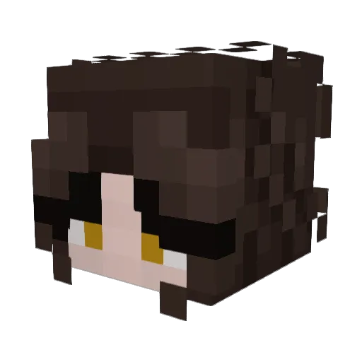 TaniLeaf Minecraft avatar head, 3D render