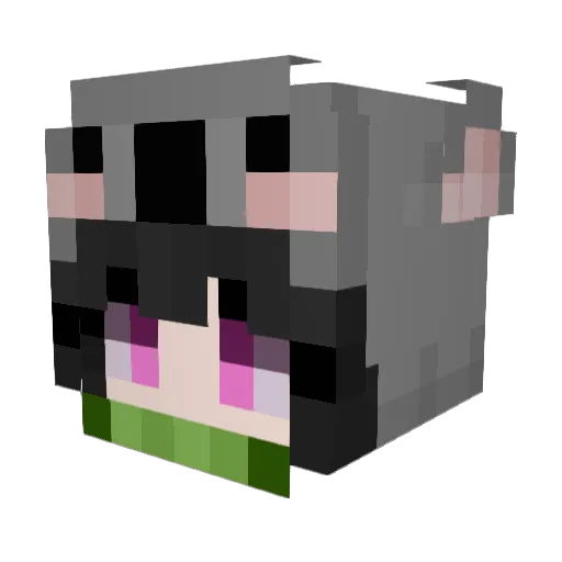TaniaJijij Minecraft avatar head, 3D render