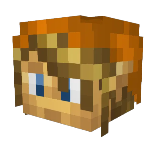 Tanji Minecraft avatar head, 3D render