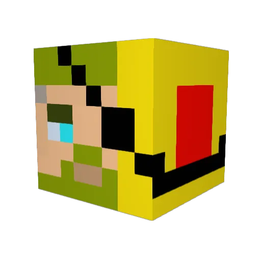 TankBYC Minecraft avatar head, 3D render