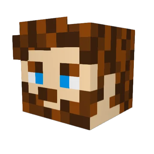 Tankbain Minecraft avatar head, 3D render