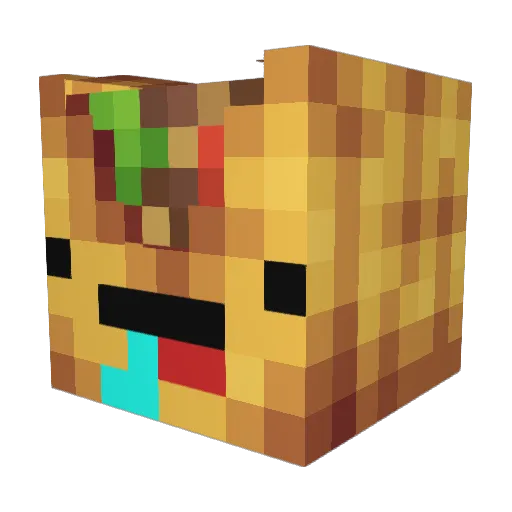 TankerNecla Minecraft avatar head, 3D render