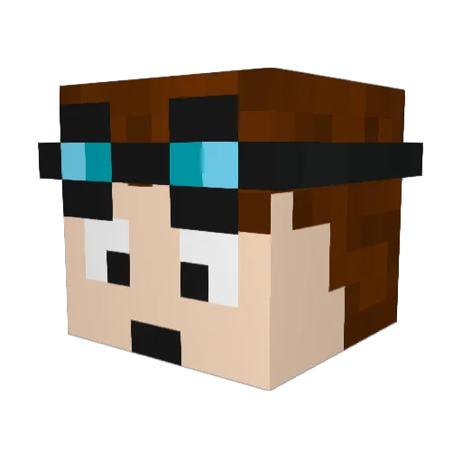 Tankitary Minecraft avatar head, 3D render