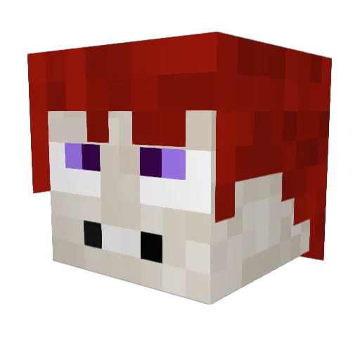 Tankless Minecraft avatar head, 3D render