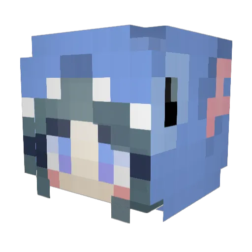 Tannie Minecraft avatar head, 3D render