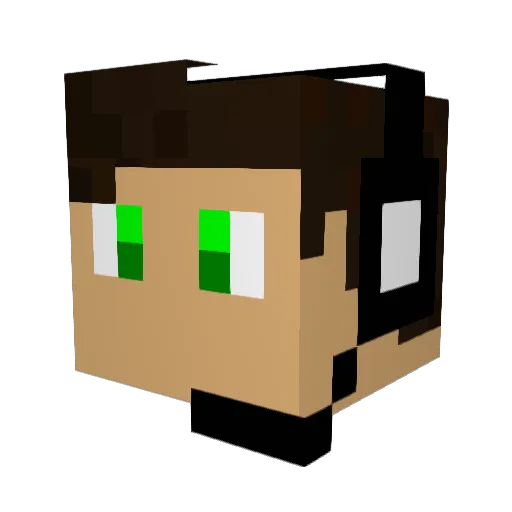 Tannusde Minecraft avatar head, 3D render