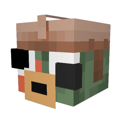 TanqueSilvaNMC Minecraft avatar head, 3D render