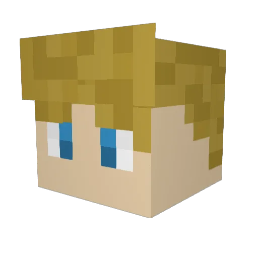 Tanttoo Minecraft avatar head, 3D render
