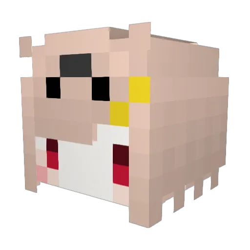 TanukiPoi Minecraft avatar head, 3D render