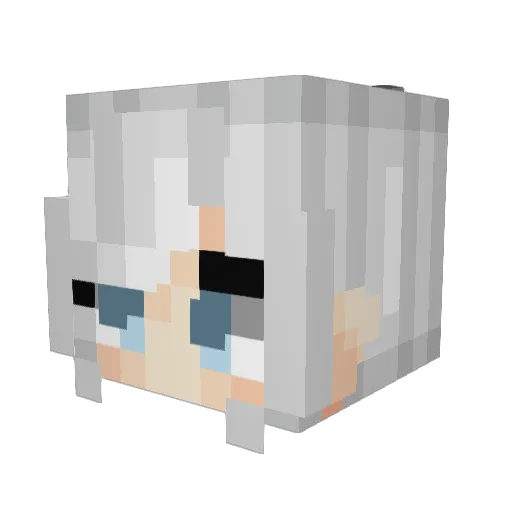 TanukiWolf_ Minecraft avatar head, 3D render