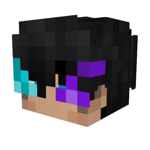 Tanukikii Minecraft avatar head, 3D render