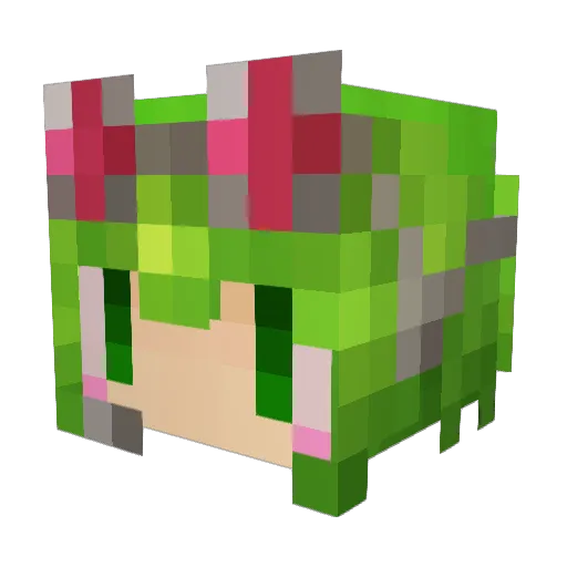 Tanupote Minecraft avatar head, 3D render