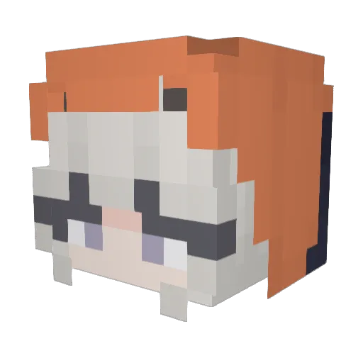 Tanuus Minecraft avatar head, 3D render