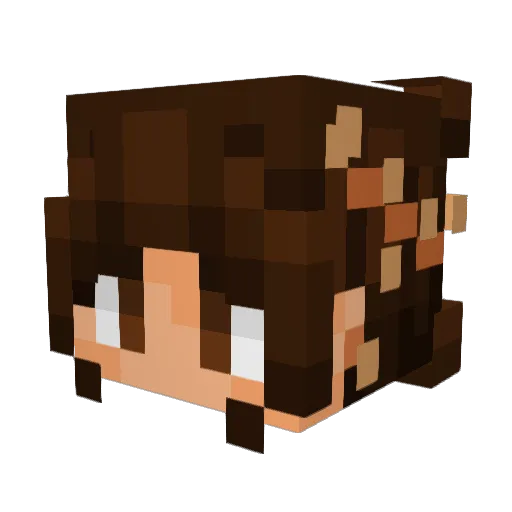 TanyaW Minecraft avatar head, 3D render