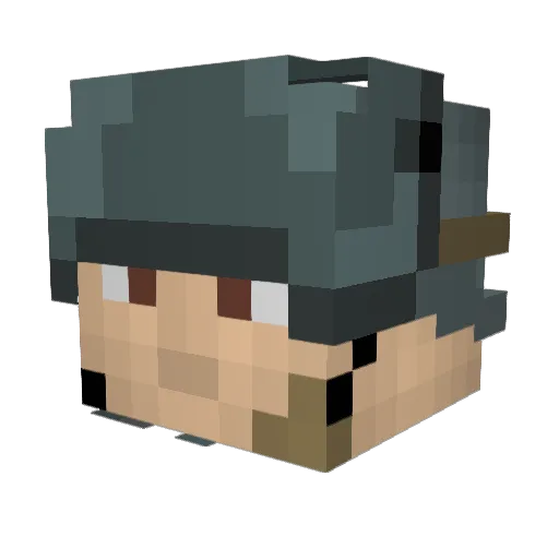 Tanzaku Minecraft avatar head, 3D render