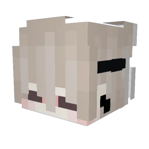 TanziOuO Minecraft avatar head, 3D render