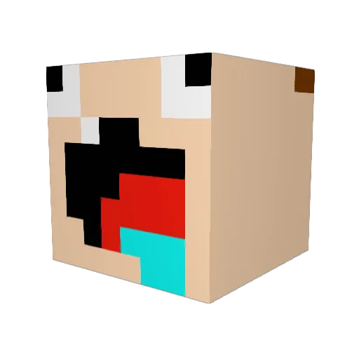 Tao200 Minecraft avatar head, 3D render