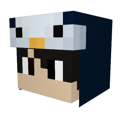 TaoEffects Minecraft avatar head, 3D render
