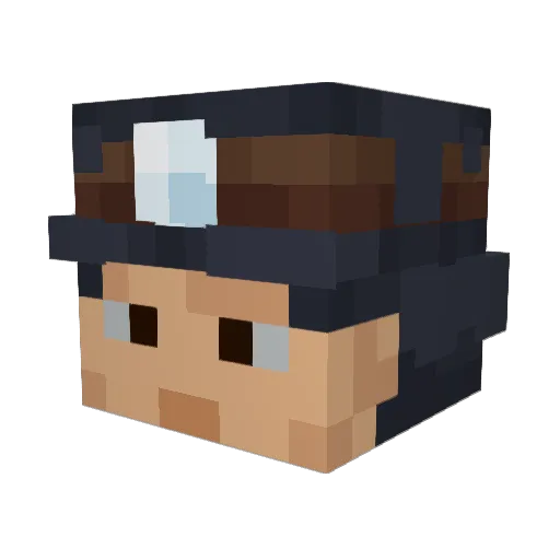 TaoMaw Minecraft avatar head, 3D render