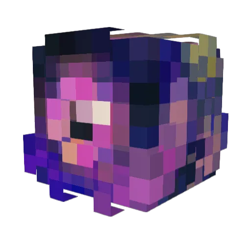 TaoTenPhong Minecraft avatar head, 3D render