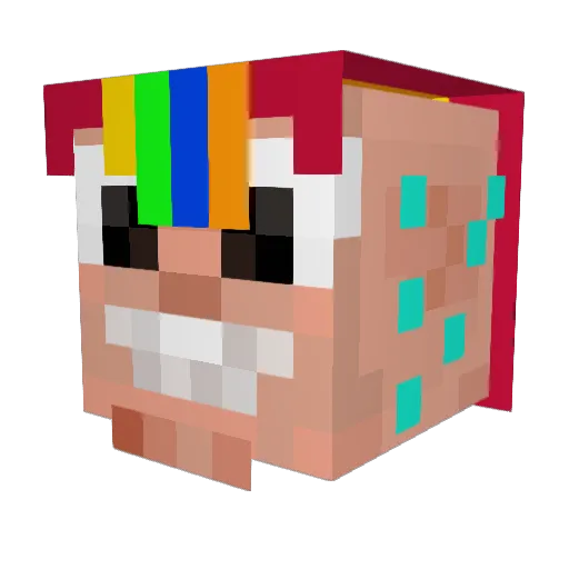 Taoukan Minecraft avatar head, 3D render