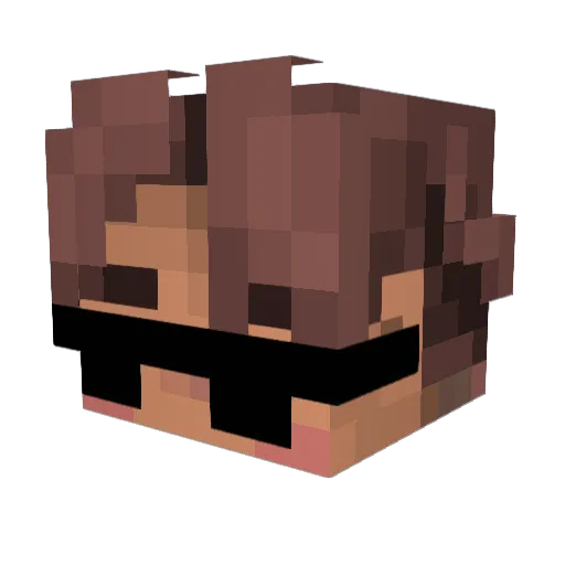 Taped Minecraft avatar head, 3D render