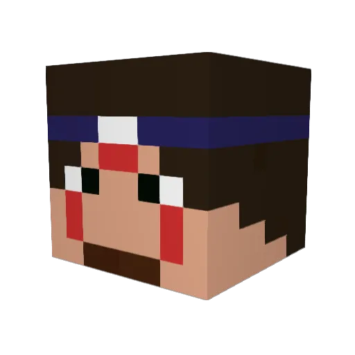 TaraChristine Minecraft avatar head, 3D render