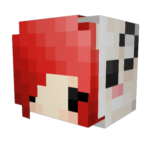 TaraPanda Minecraft avatar head, 3D render