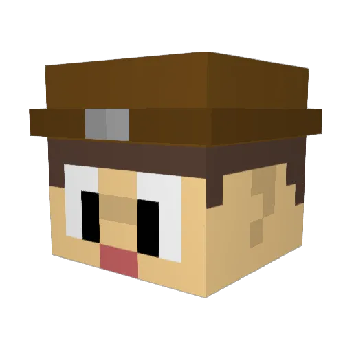 Taratorcho Minecraft avatar head, 3D render