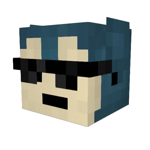 Tarih Minecraft avatar head, 3D render