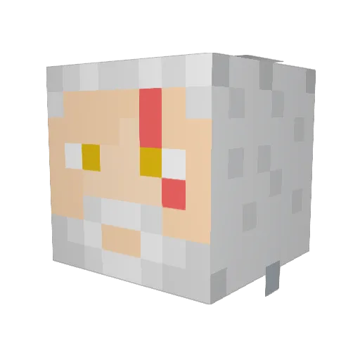 Tarklol Minecraft avatar head, 3D render