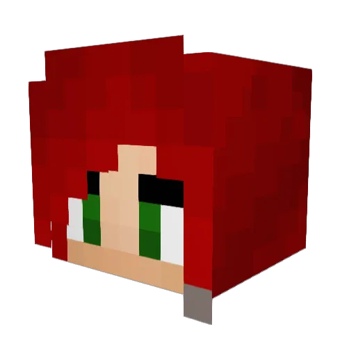TarlesScarlet Minecraft avatar head, 3D render