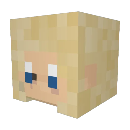 Tarmania Minecraft avatar head, 3D render
