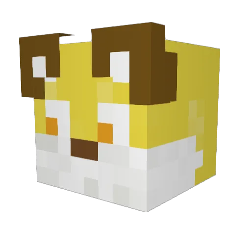Tarouki Minecraft avatar head, 3D render