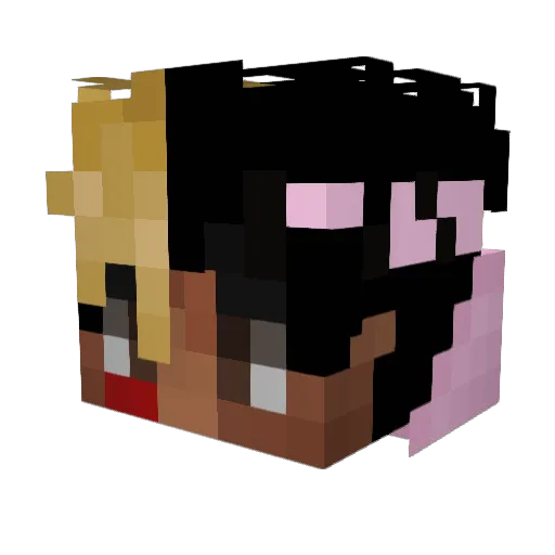 Tartaglia Minecraft avatar head, 3D render